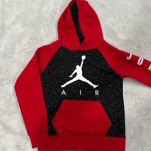 Jordan Boys size Medium (8) Kids Red and Black Speckled Hoodie